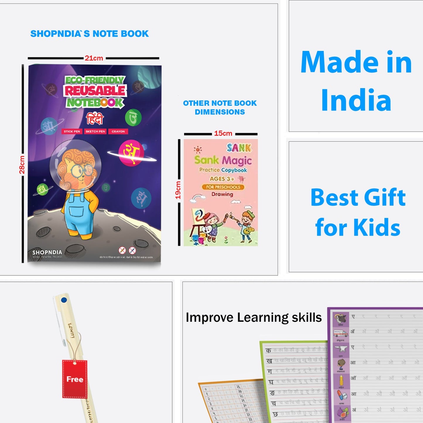 Eco-friendly kids reusable for handwriting improvement