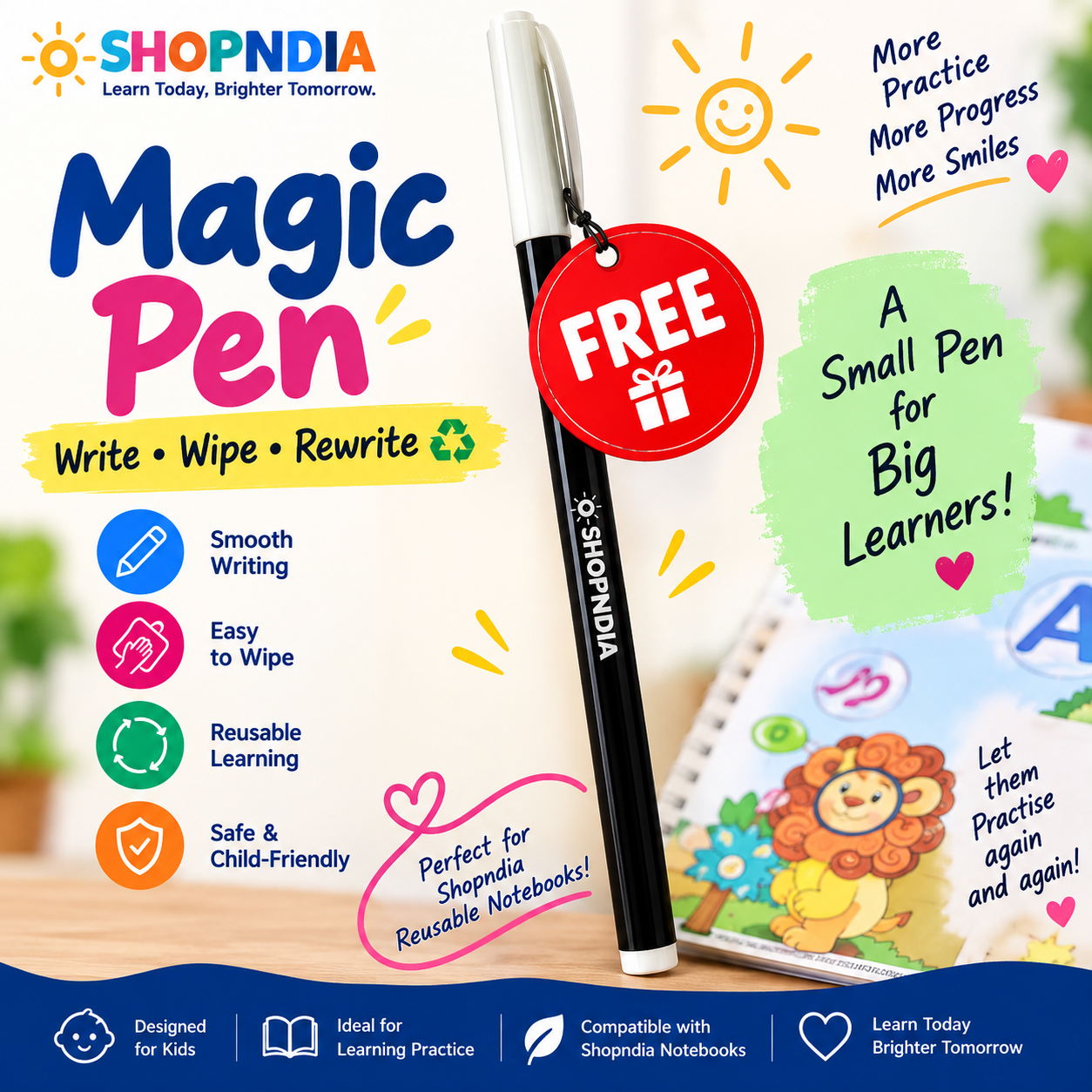 SHOPNDIA Magic Pens – Pack of 4 | Special Free Gift