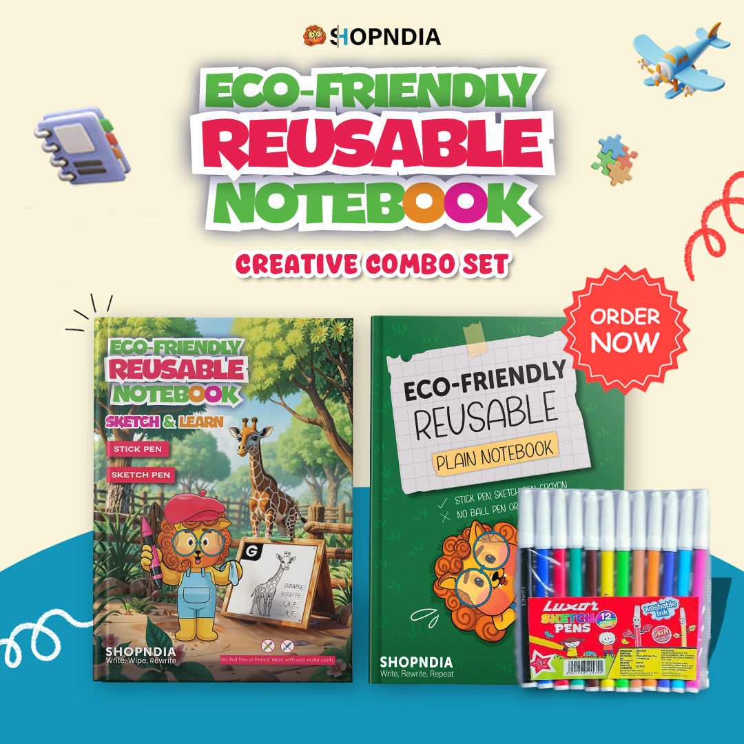 Shopndia's Eco-Friendly Reusable Creative Combo for Fun Learning(Free 2000+ E-Worksheets)