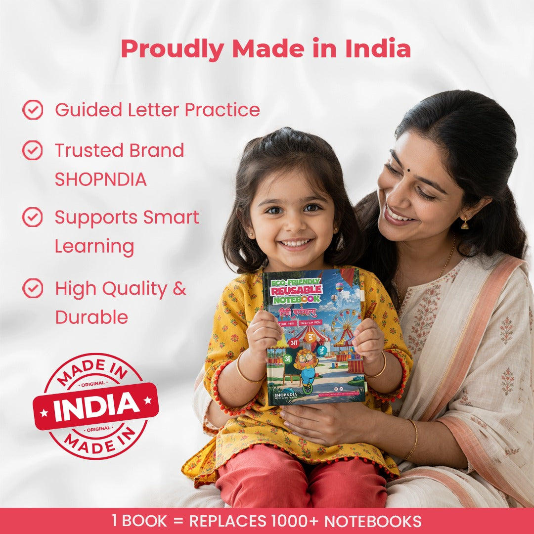 Hindi Varnamala Eco-Friendly Reusable Notebook