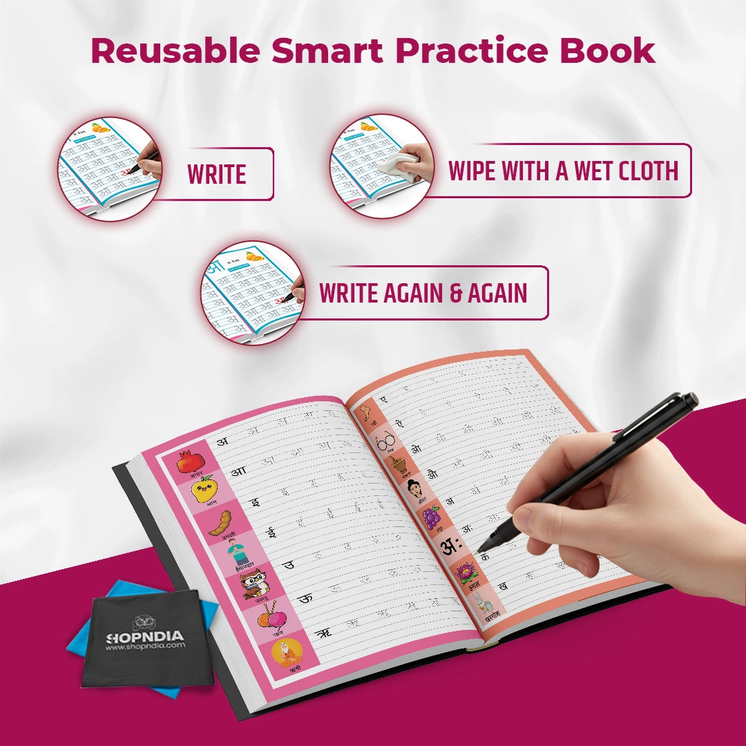 Reusable Notebooks for Kids Handwriting Improvement - Kannada Combo - Set of 4