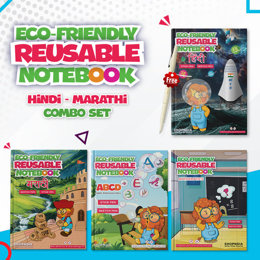Shopndia Hindi-Marathi-Alpha-Math Eco Friendly Reusable Combo