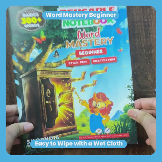 Word Mastery Beginner – Eco-Friendly Reusable Book to Master 300+ Basic English Words