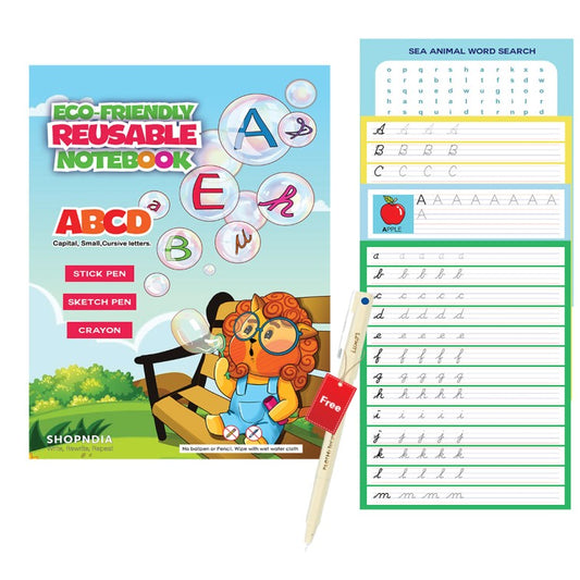 Eco-friendly kids reusable for handwriting improvement - Alphabets notebook