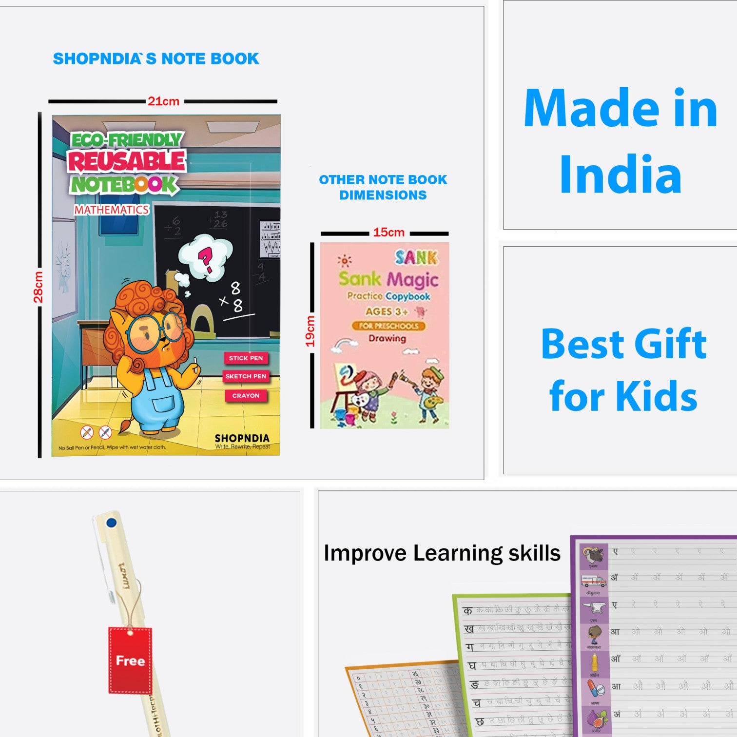  Shopndia’s Mathematics Reusable Notebook for kids 