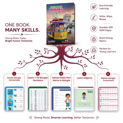Bangla Combo Eco Friendly Reusable Notebooks for Handwriting & Learning Skills Improvement