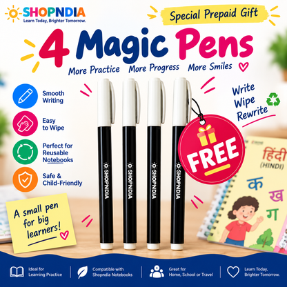 SHOPNDIA Magic Pens – Pack of 4 | Special Free Gift