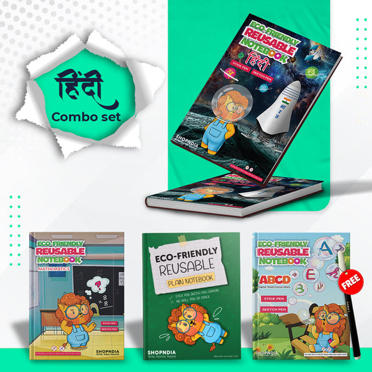 SHOPNDIA Hindi Combo Reusable Notebooks for Handwriting & Learning Skills Improvement - Bestseller