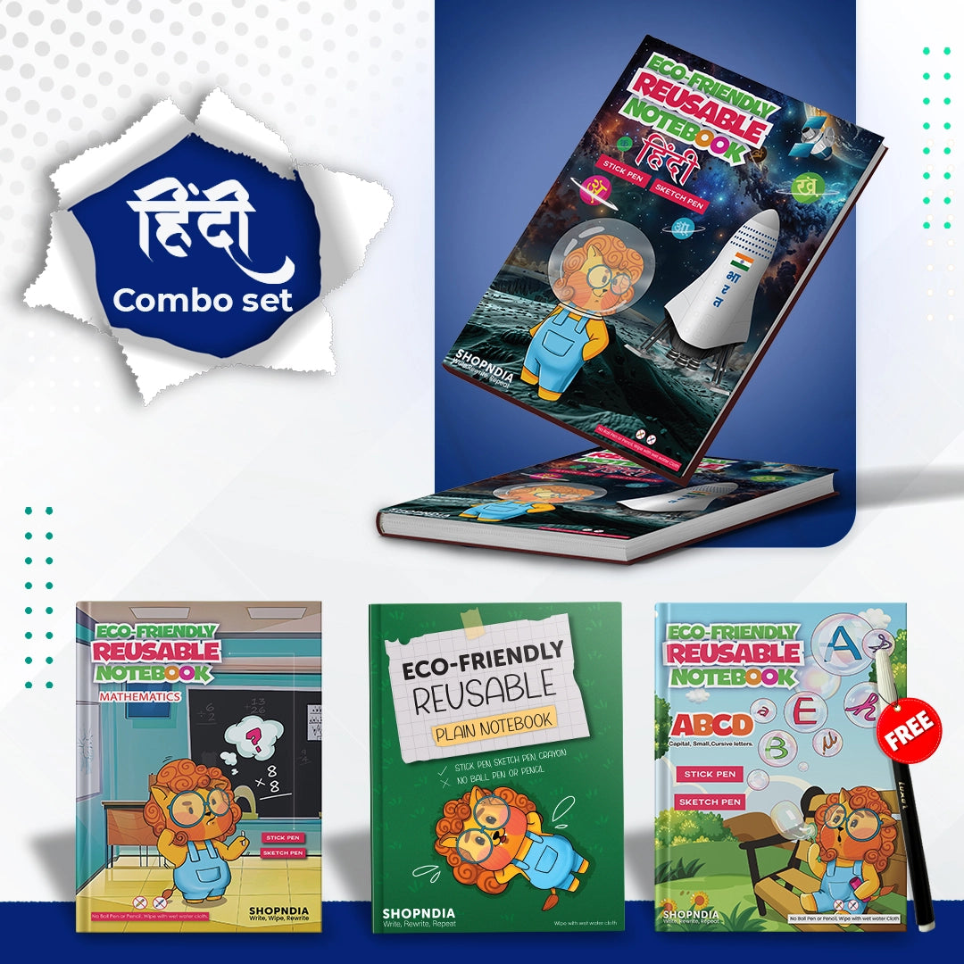 SHOPNDIA Hindi Combo Reusable Notebooks for Handwriting & Learning Skills Improvement - Bestseller