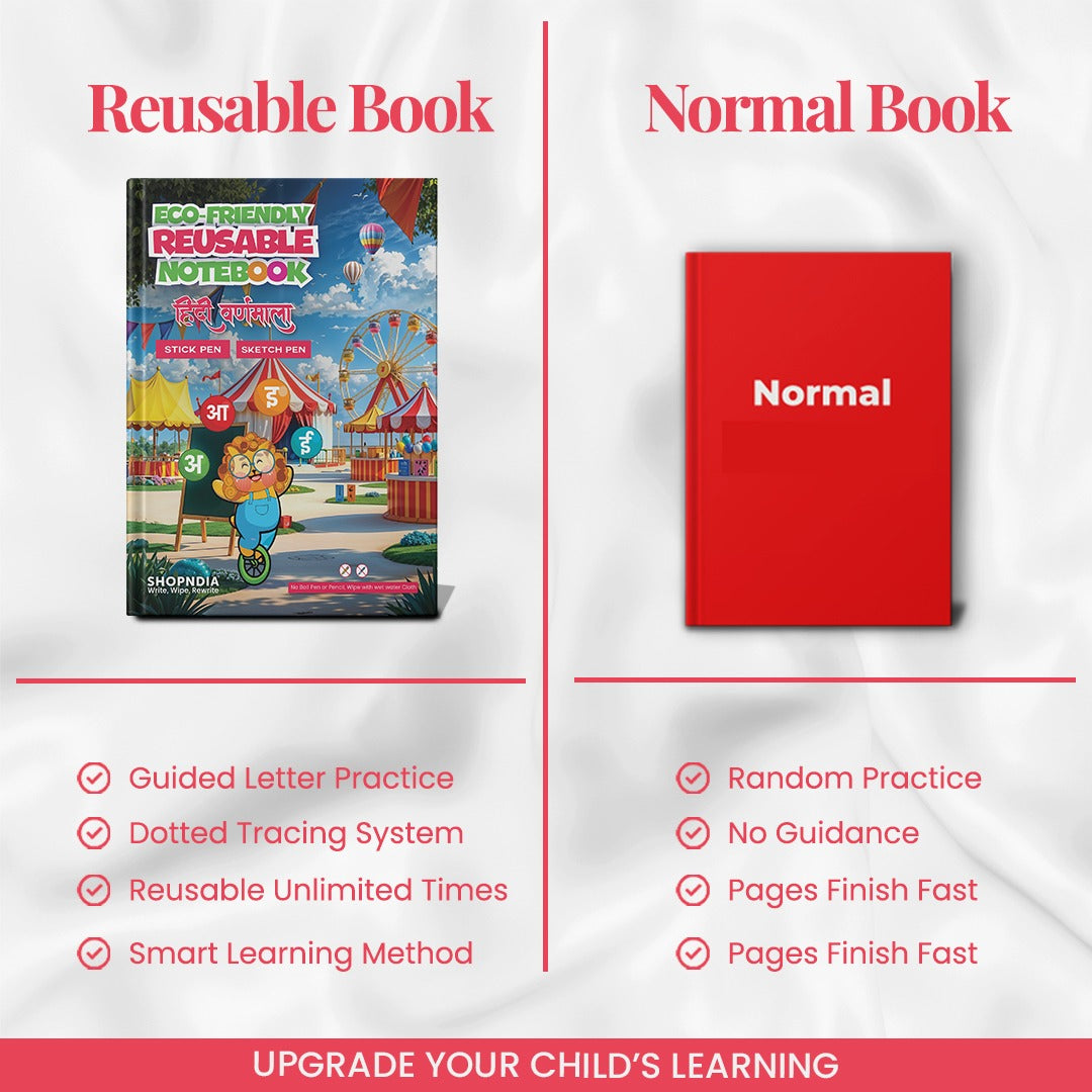 Hindi Varnamala Eco-Friendly Reusable Notebook