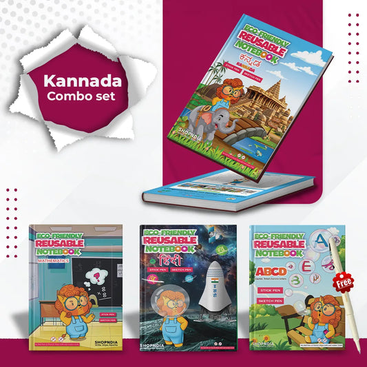 Kannada Combo Eco Friendly Reusable Notebooks for Handwriting & Learning Skills Improvement