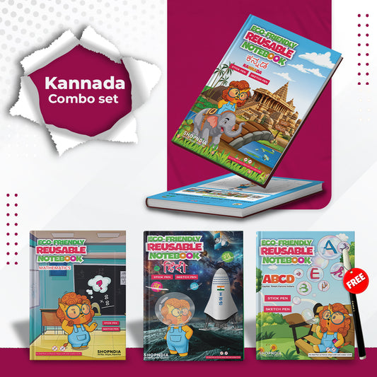 Kannada Combo Eco Friendly Reusable Notebooks for Handwriting & Learning Skills Improvement