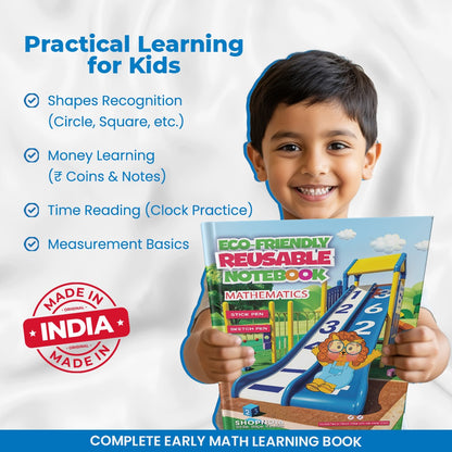 12 Pages Mathematics Eco-Friendly Reusable Notebook – New Version for Kids