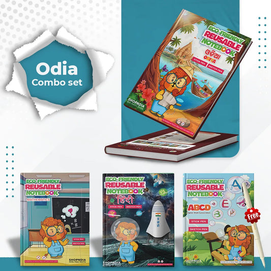 Odia Combo Eco Friendly Reusable Notebooks for Handwriting & Learning Skills Improvement