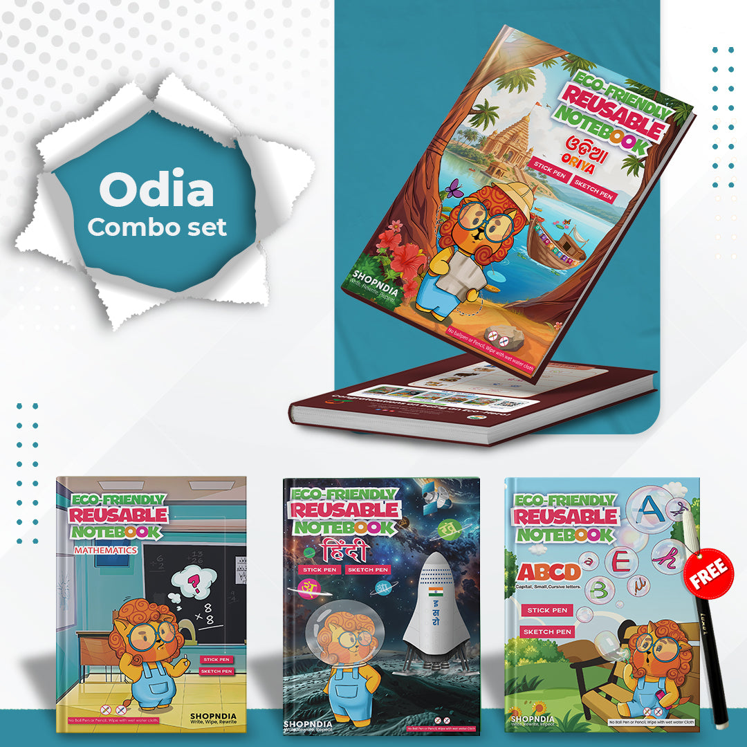 Odia Combo Eco Friendly Reusable Notebooks for Handwriting & Learning Skills Improvement