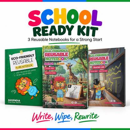 SHOPNDIA School Ready Kit – Reusable Tracing & Drawing Book Combo - Teachers Recommended!
