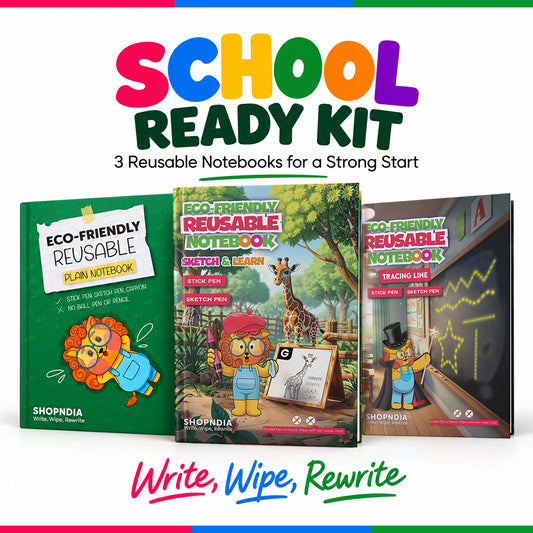 SHOPNDIA School Ready Kit – Reusable Tracing & Drawing Book Combo - Teachers Recommended!