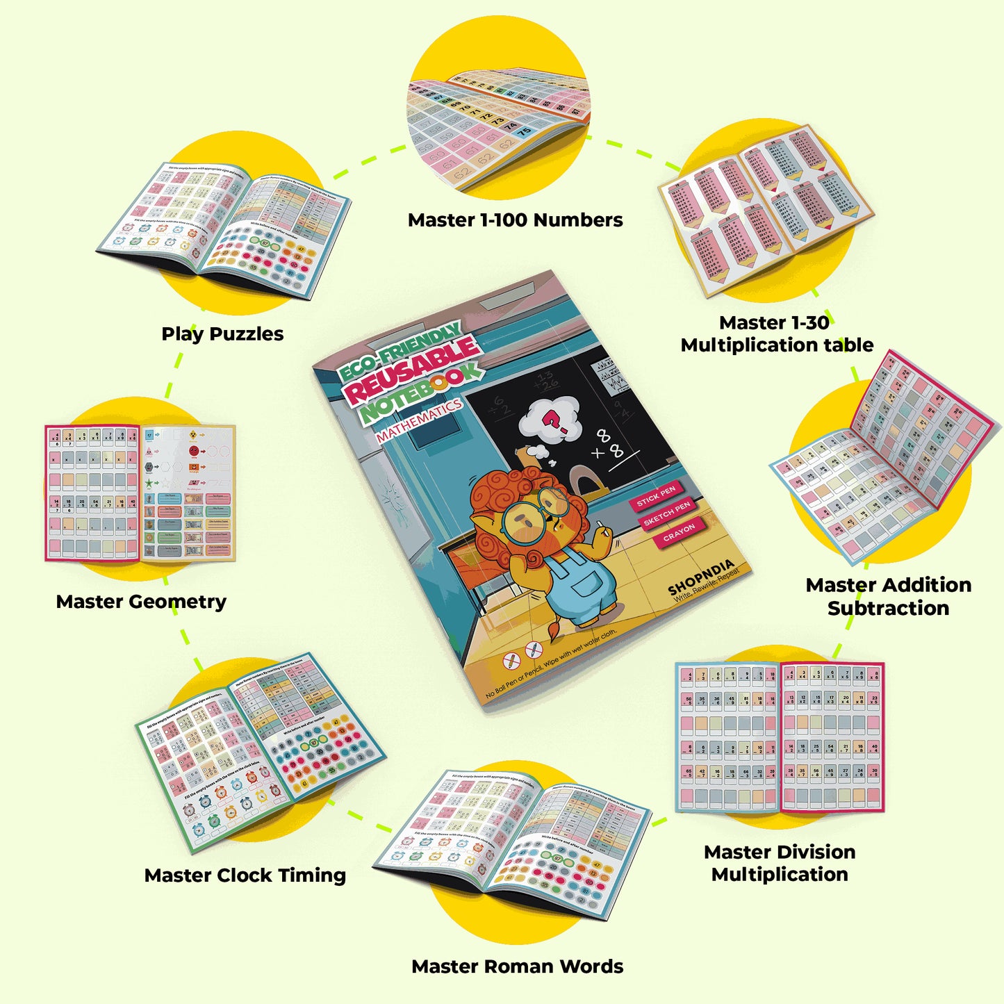 Gujarati Combo Eco Friendly Reusable Notebooks for Handwriting & Learning Skills Improvement