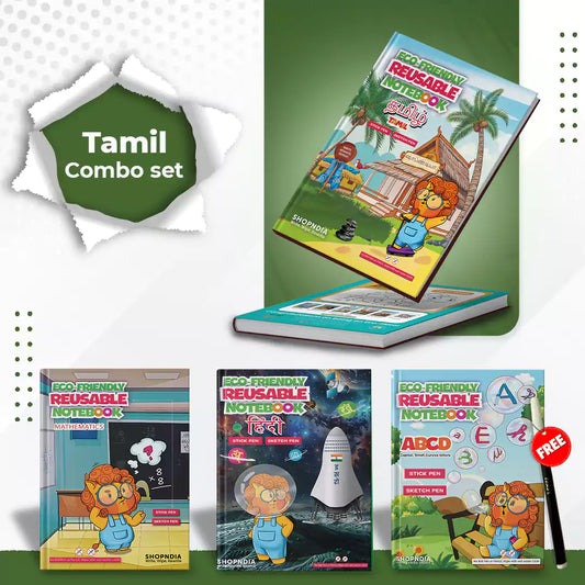 Tamil Combo Eco Friendly Reusable Notebooks for Handwriting & Learning Skills Improvement