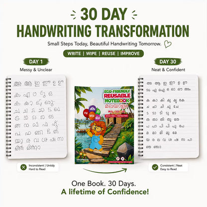 Malayalam Eco-friendly Reusable Notebook