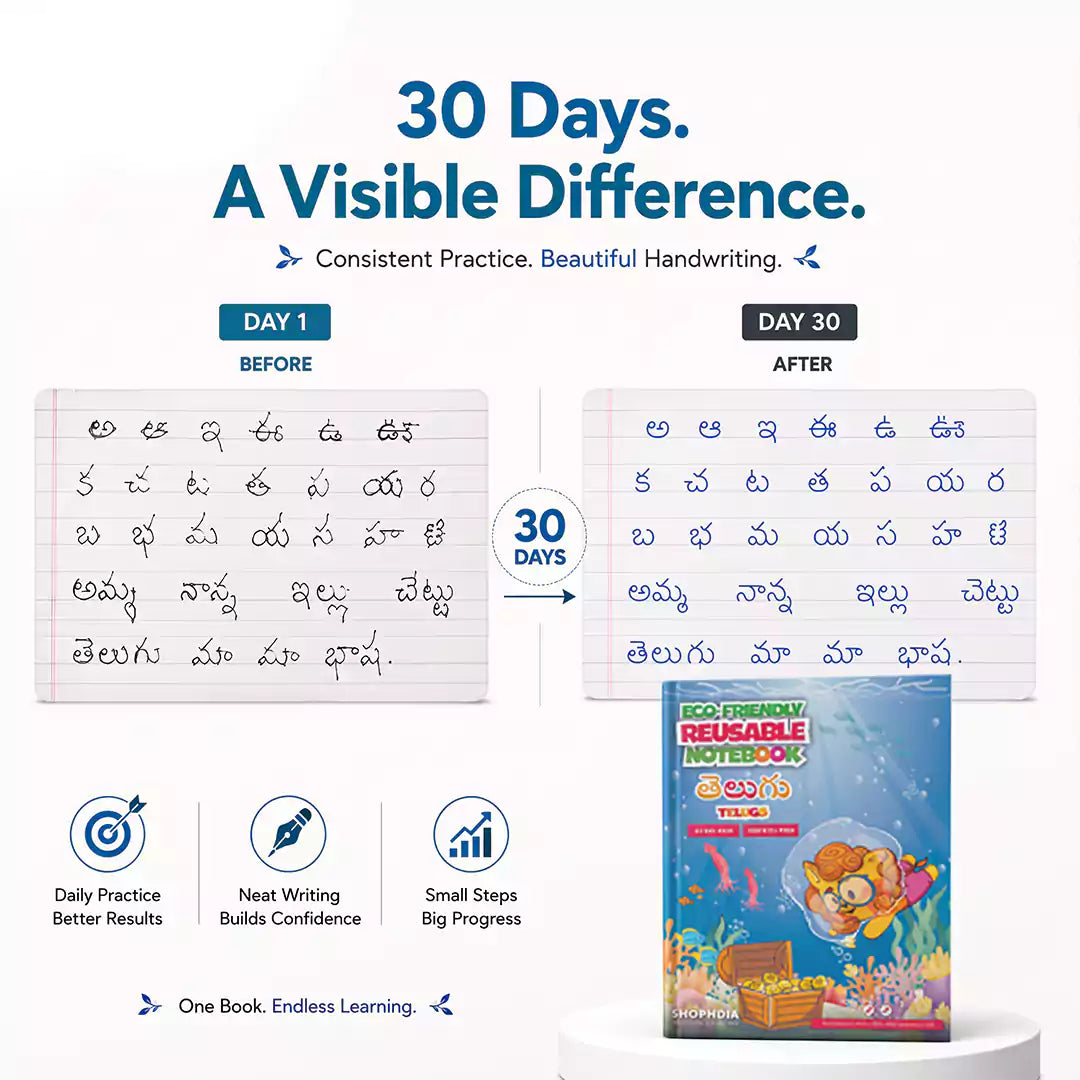 Telugu Eco-Friendly Reusable Notebook
