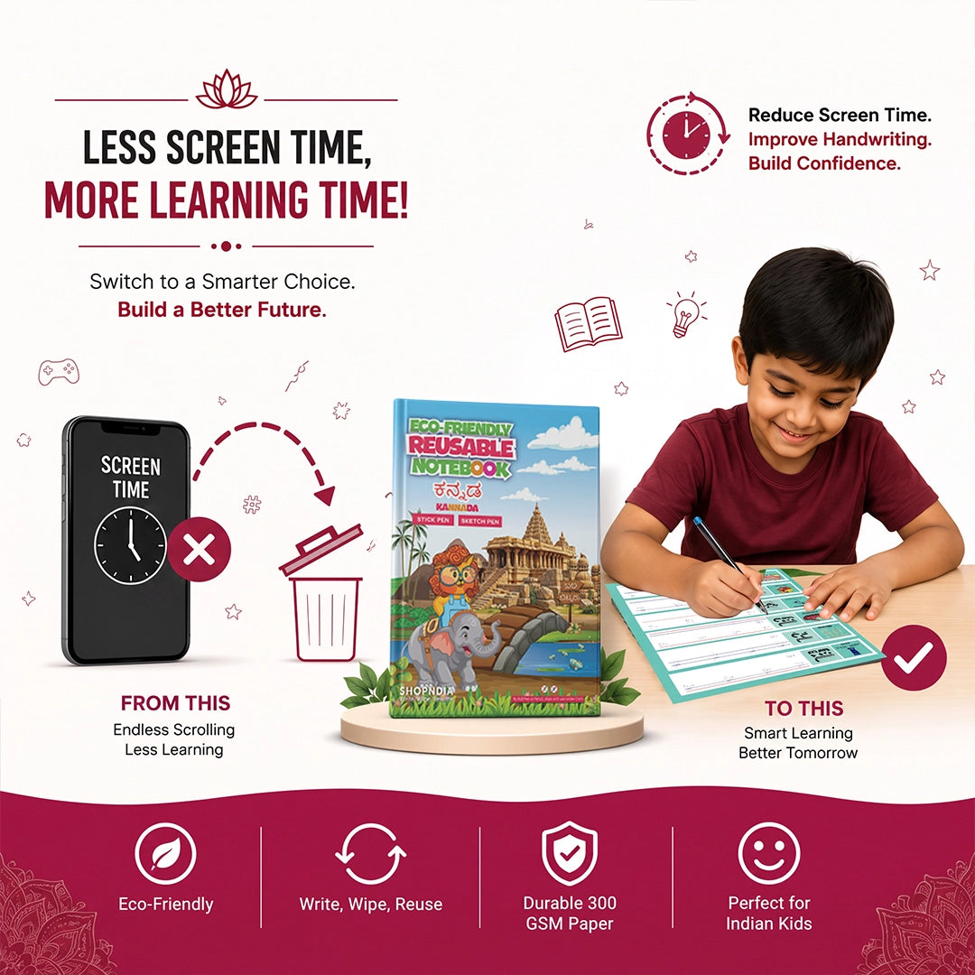 Kannada Combo Eco Friendly Reusable Notebooks for Handwriting & Learning Skills Improvement