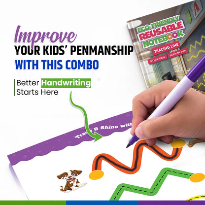 Shopndia Reusable Tracing Line Book for Kids – Letters, Numbers, Shapes & Lines