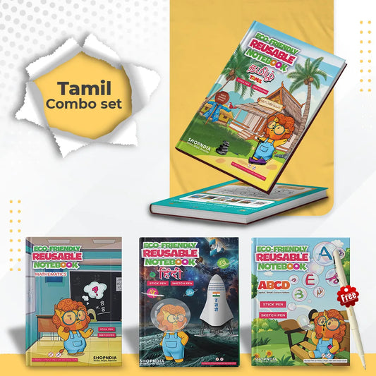 Tamil Combo Eco Friendly Reusable Notebooks for Handwriting & Learning Skills Improvement