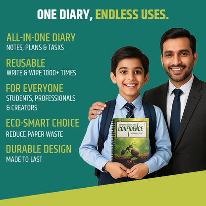 ✨ Shopndia Reusable Endless Diary – Write, Wipe & Rewrite Unlimited Times! ✨