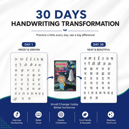 SHOPNDIA Hindi Combo Reusable Notebooks for Handwriting & Learning Skills Improvement - Bestseller