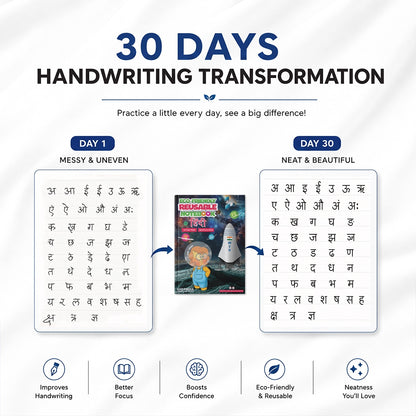 SHOPNDIA Hindi Combo Reusable Notebooks for Handwriting & Learning Skills Improvement - Bestseller