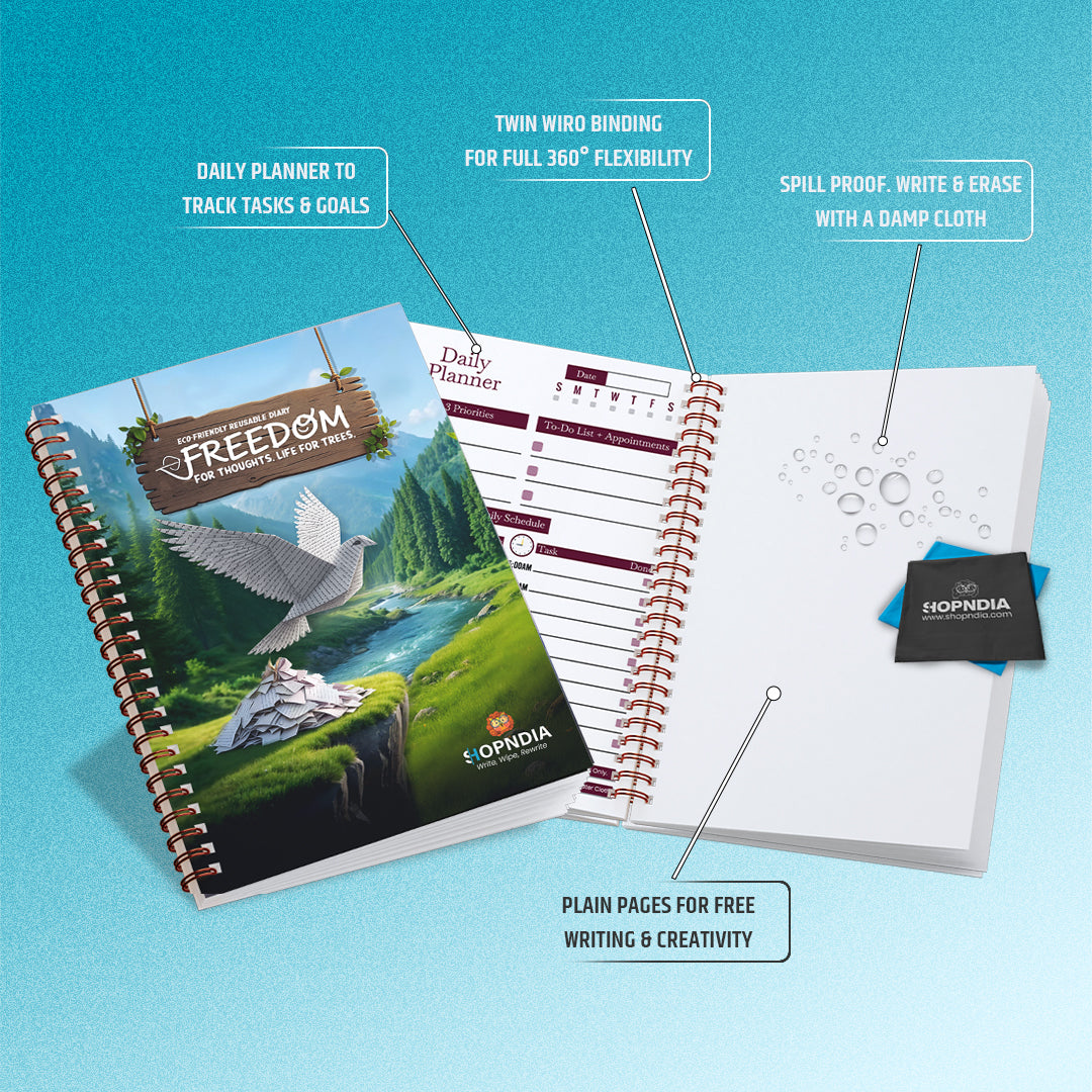 ✨ Shopndia Reusable Endless Diary – Write, Wipe & Rewrite Unlimited Times! ✨