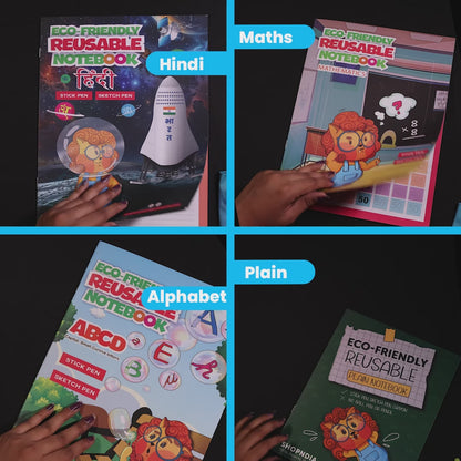 Hindi Combo Eco Friendly Reusable Notebooks for Handwriting & Learning Skills Improvement