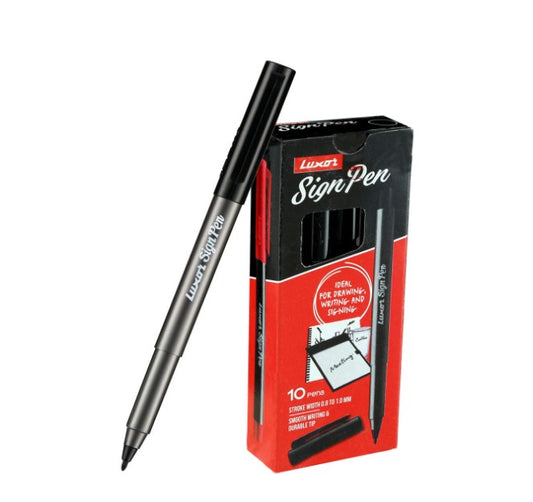 Luxor Sign Pen  (Pack of 10) Smooth Writing, Bold Expression – Perfect for Every Use!