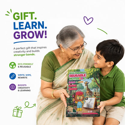 Shopndia's Eco-Friendly Reusable Sketch and Learn Book ( Limited Time Offer)