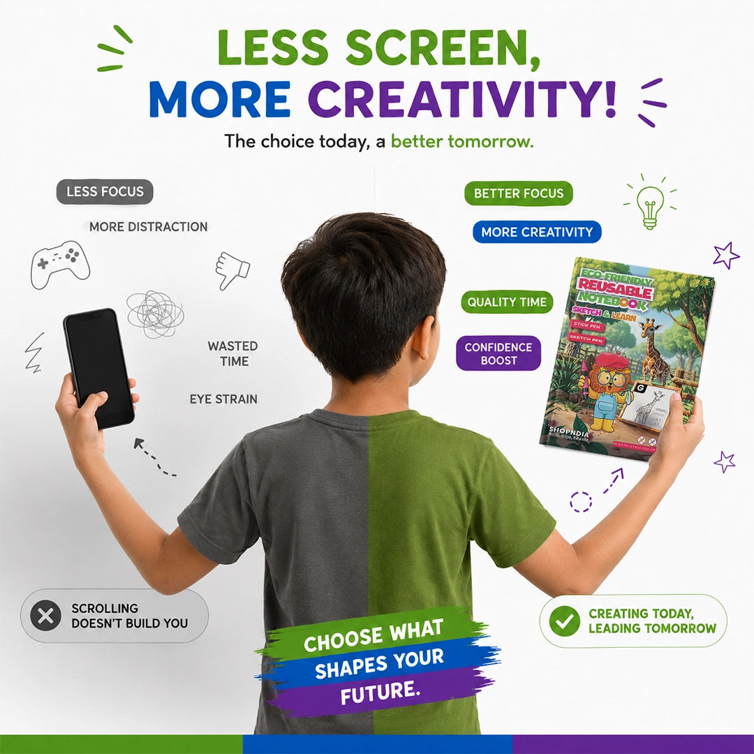 Shopndia's Eco-Friendly Reusable Sketch and Learn Book ( Limited Time Offer)