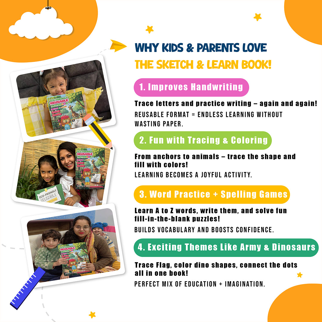 Tracing Line Book Combo Set – Learn, Draw & Reuse! Teachers Recommended!