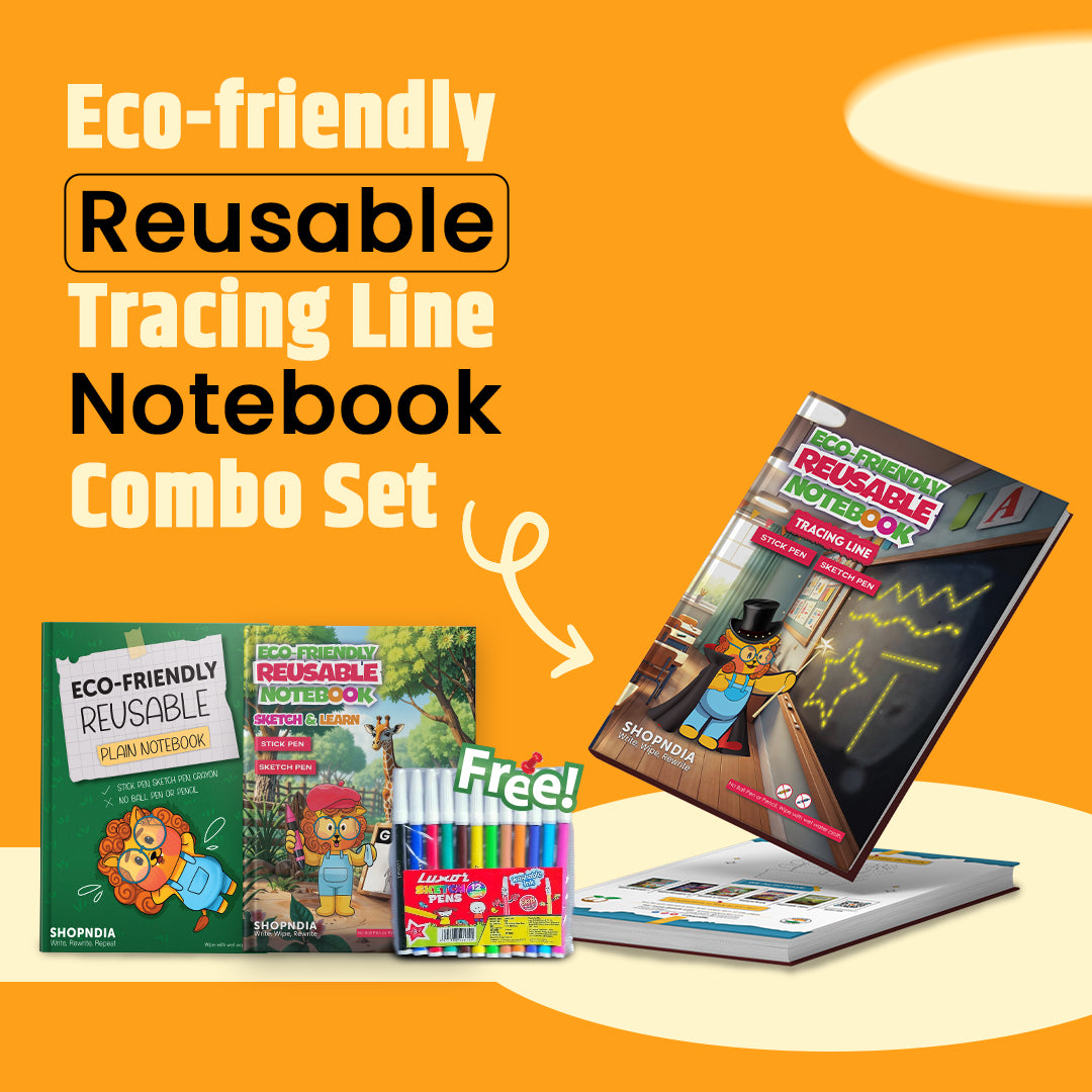 Tracing Line Book Combo Set – Learn, Draw & Reuse! Teachers Recommended!