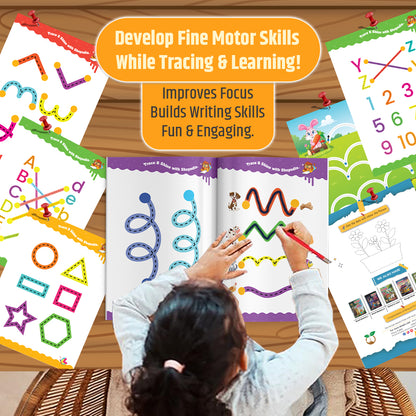 Tracing Line Book Combo Set – Learn, Draw & Reuse! Teachers Recommended!