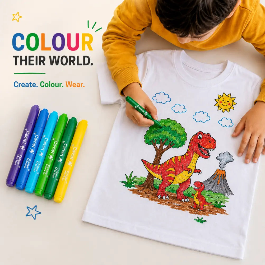 Shopndia Reusable T Shirt , Draw - Wash & Reuse (With FREE Reusable Notebook + Magic 6 Pens)