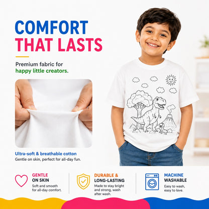 Shopndia Reusable T Shirt , Draw - Wash & Reuse (With FREE Reusable Notebook + Magic 6 Pens)