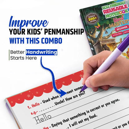 Word Mastery Beginner – Eco-Friendly Reusable Book to Master 300+ Basic English Words
